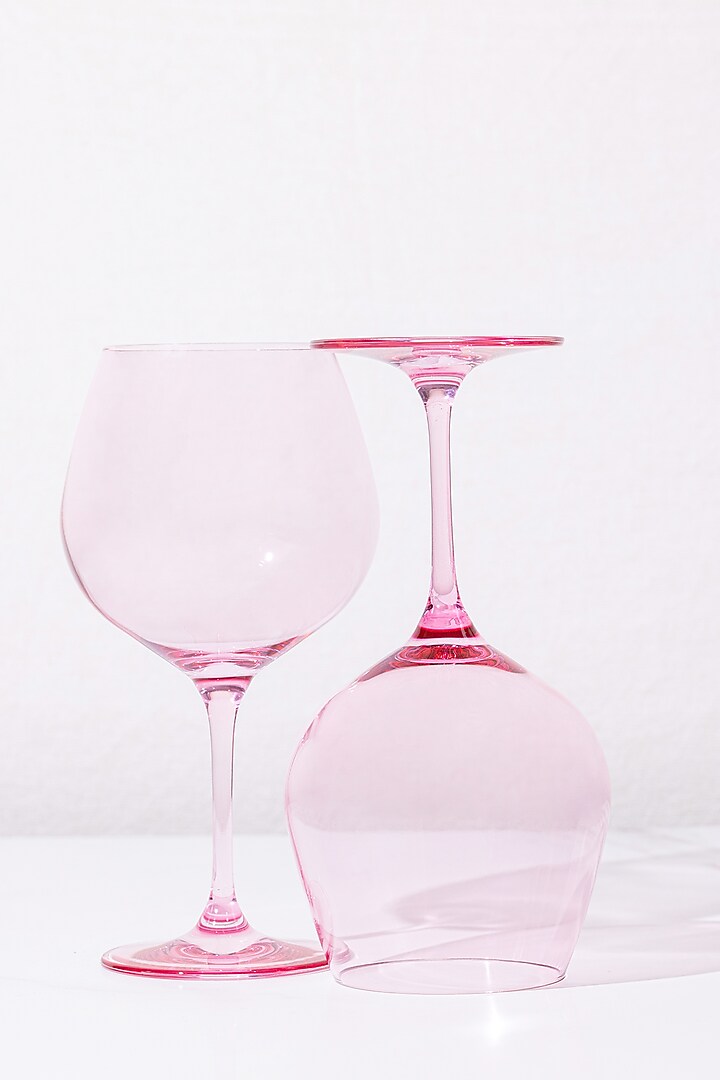 Peonies Pink Lead-Free Crystalline Handcrafted Gin Goblet Set by Rayt Glassware at Pernia's Pop Up Shop
