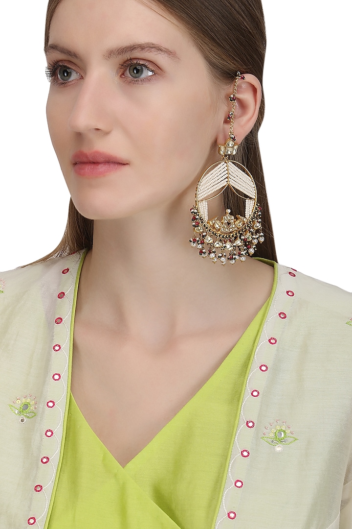 Gold Plated Samaroh Earrings by Raabta By Rahul