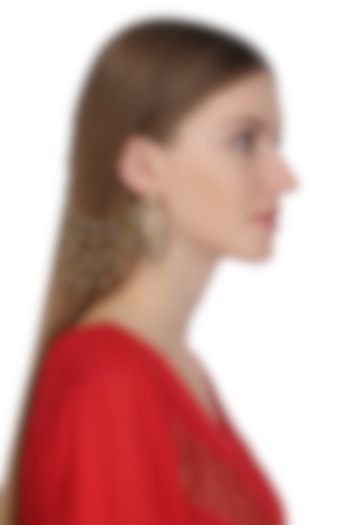 Gold plated green palki earrings set available only at Pernia's Pop Up Shop.