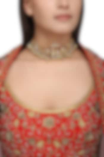 Gold Plated Kundan and Ghungroo Bride and Groom Choker Necklace by Raabta By Rahul