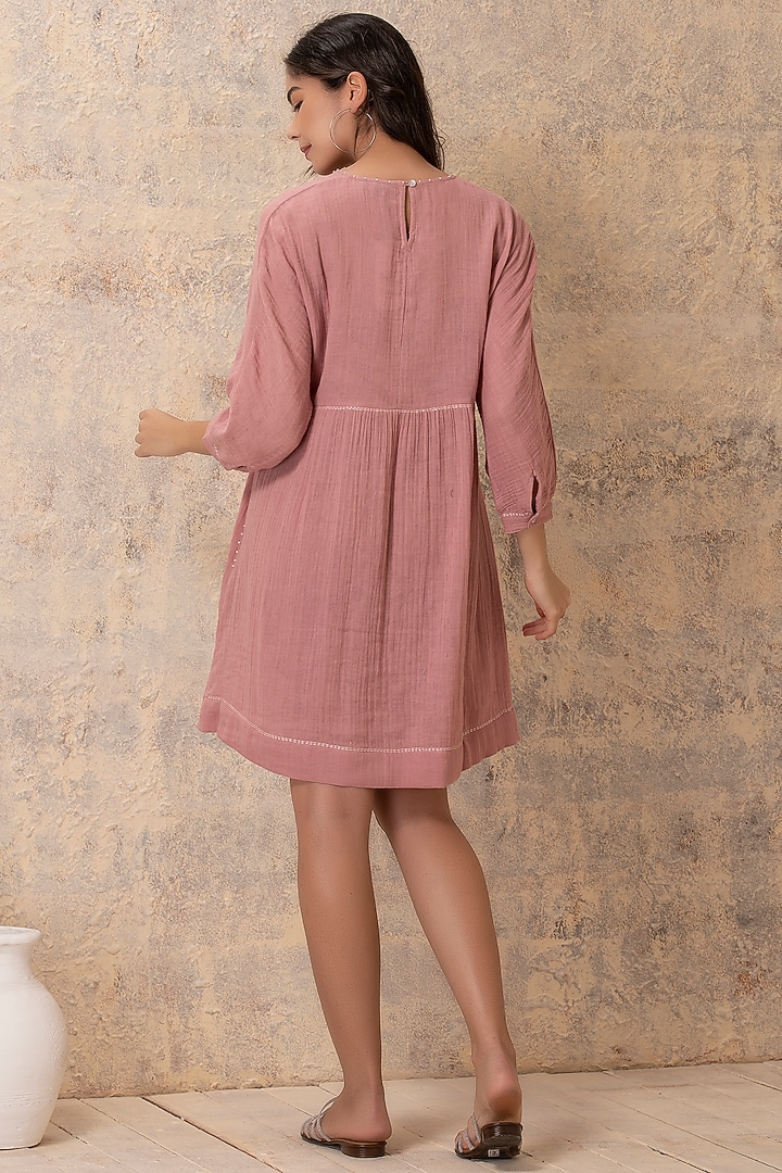 Pink Cotton Mini Summer Dress by Karuna Khaitan at Pernia's Pop Up Shop