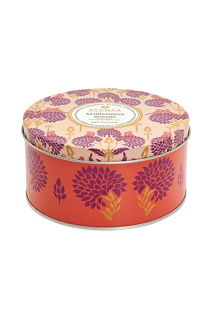 Multi Colored Rajnigandha Blooms 3 Wick Tin Scented Candle by VEEDAA
