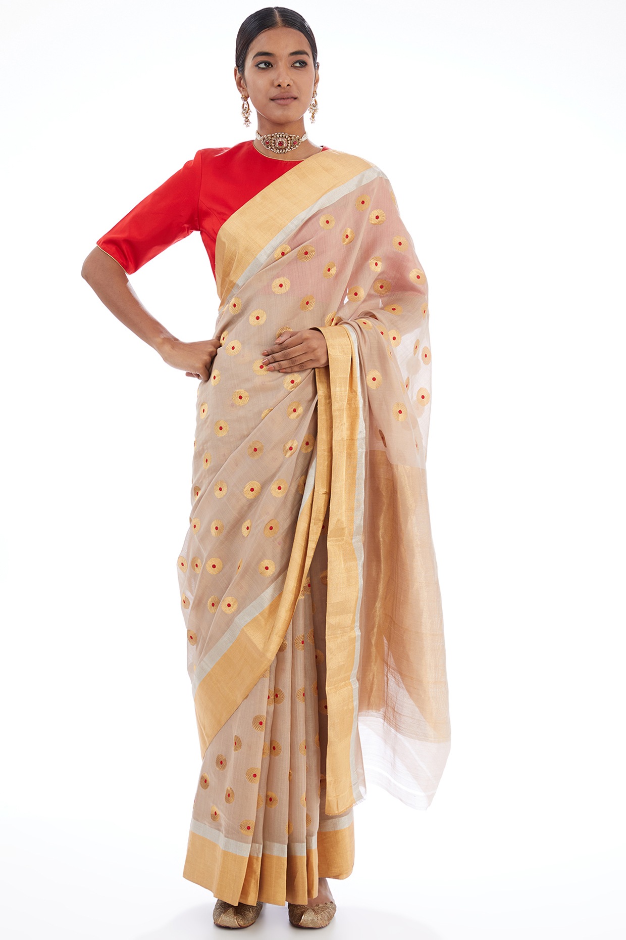 Festive Beige Patola Printed Silk Saree