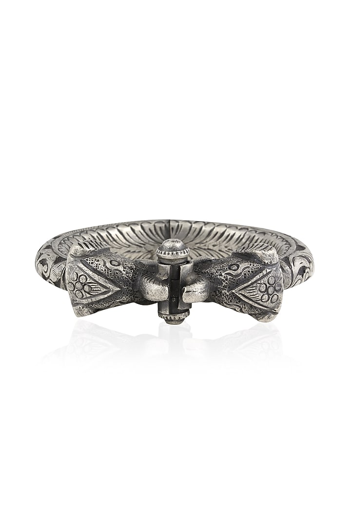 Ranakah presents Silver plated preening peacocks Kada/ bangle available only at Pernia's Pop Up Shop.