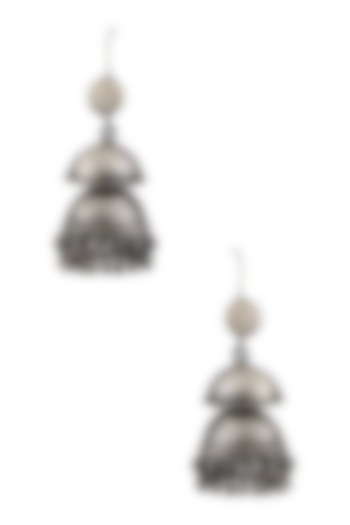 Silver Layered Jhumki Earrings by Ranakah
