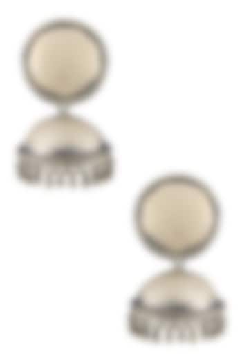 Silver 2 Moons Jhumki Earrings by Ranakah