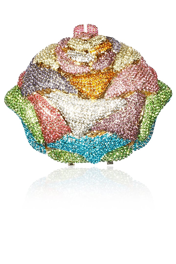 Multicolor swarovski crystal and stones ice cream shape clutch available only at Pernia's Pop Up Shop.