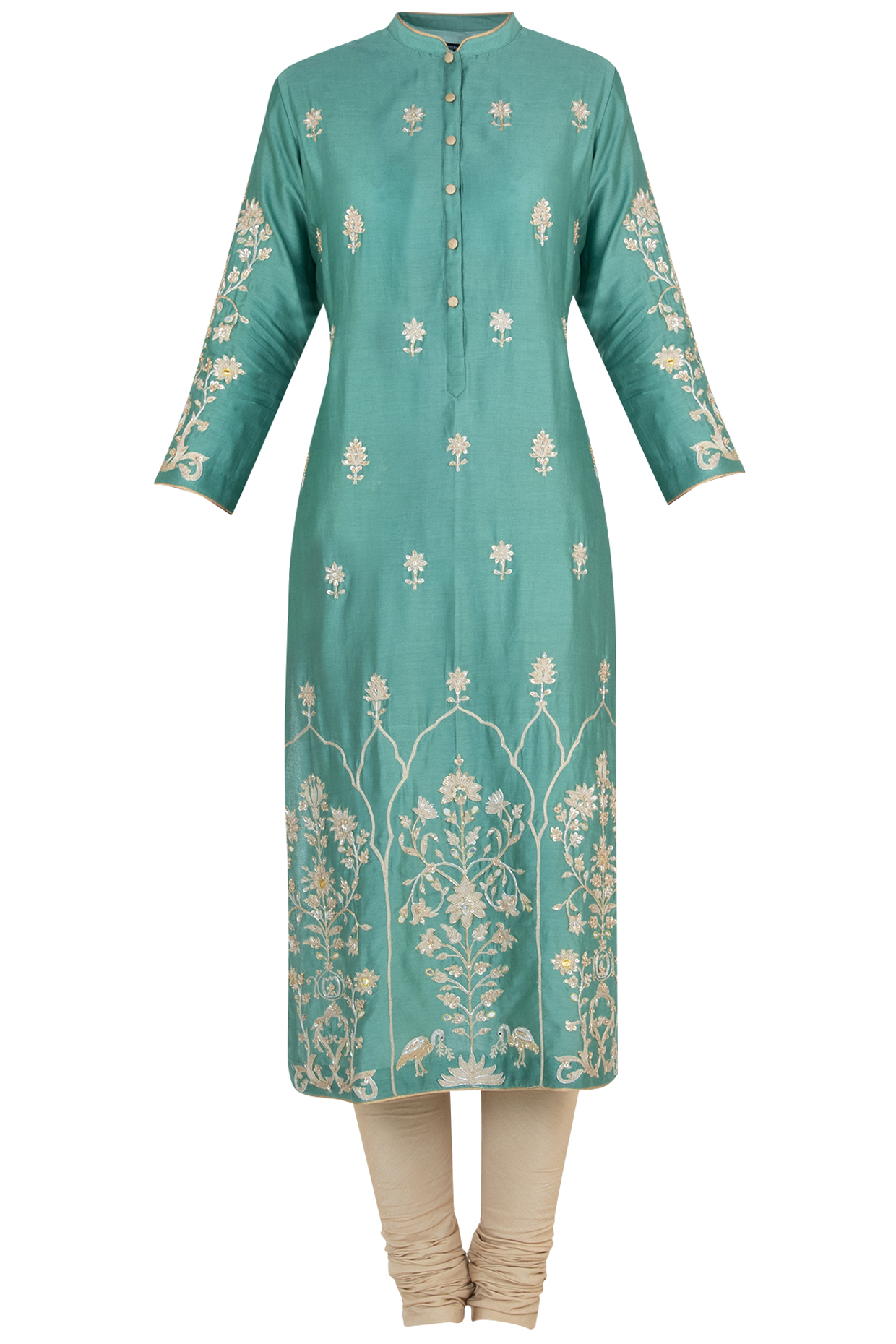 Moss green embroidered tunic available only at Pernia's Pop Up Shop.