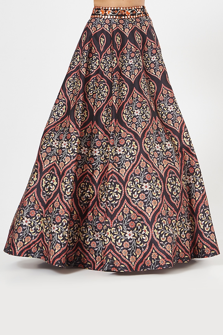 Black Dupion Silk Embroidered Wedding Lehenga Set by Rashika Sharma at Pernia's Pop Up Shop