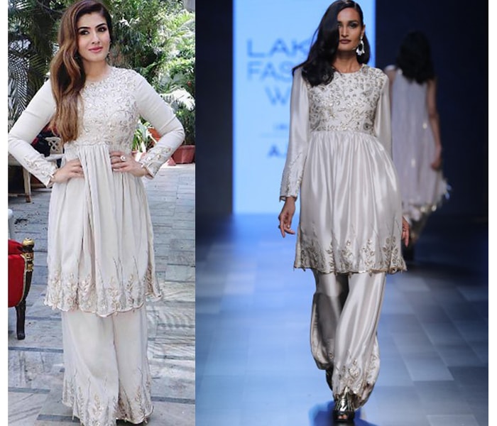 Stone embroidered short anarkali and 