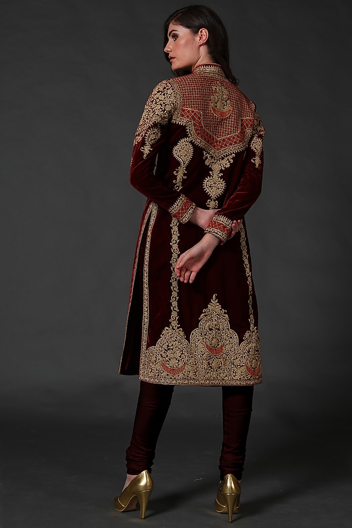 Wine Machine & Hand Embroidered Kurta Set by Rohit Bal at Pernia's Pop Up Shop