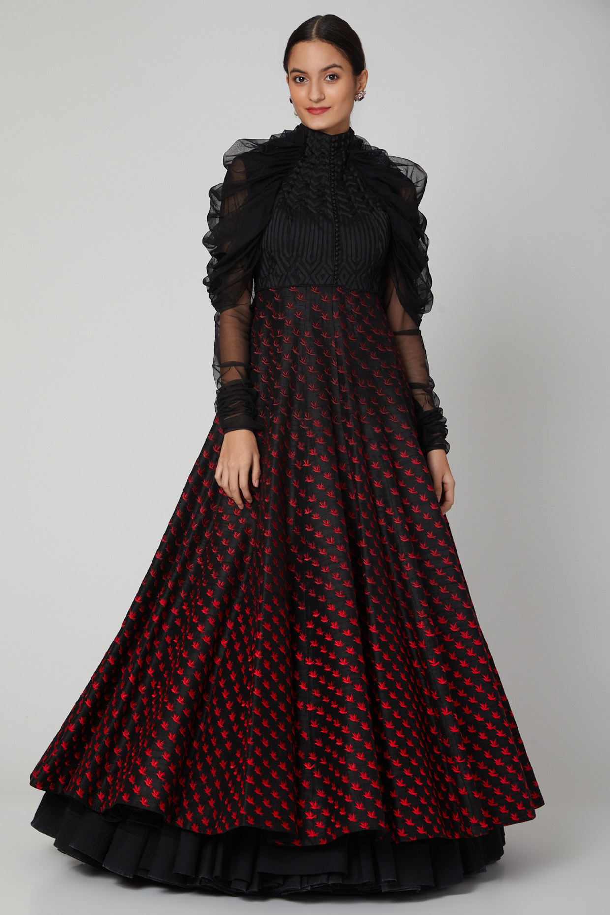Black Machine Embroidered Jacket by Rohit Bal at Pernia's Pop Up Shop