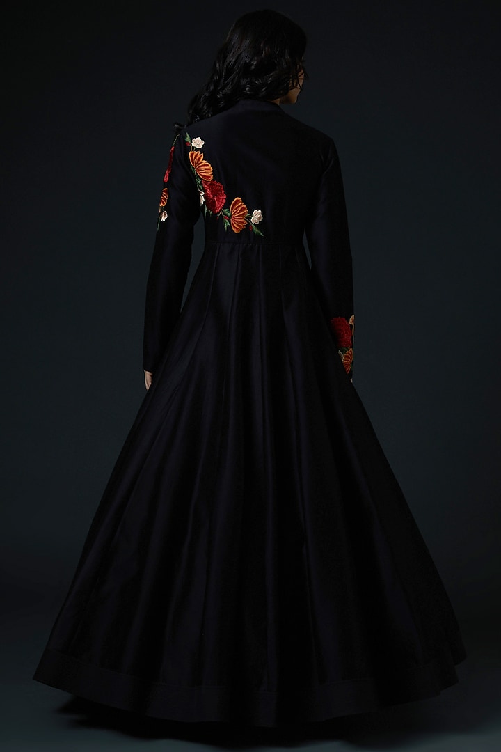 Black Wedding Anarkali Set With Embroidery by Rohit Bal at Pernia's Pop Up Shop