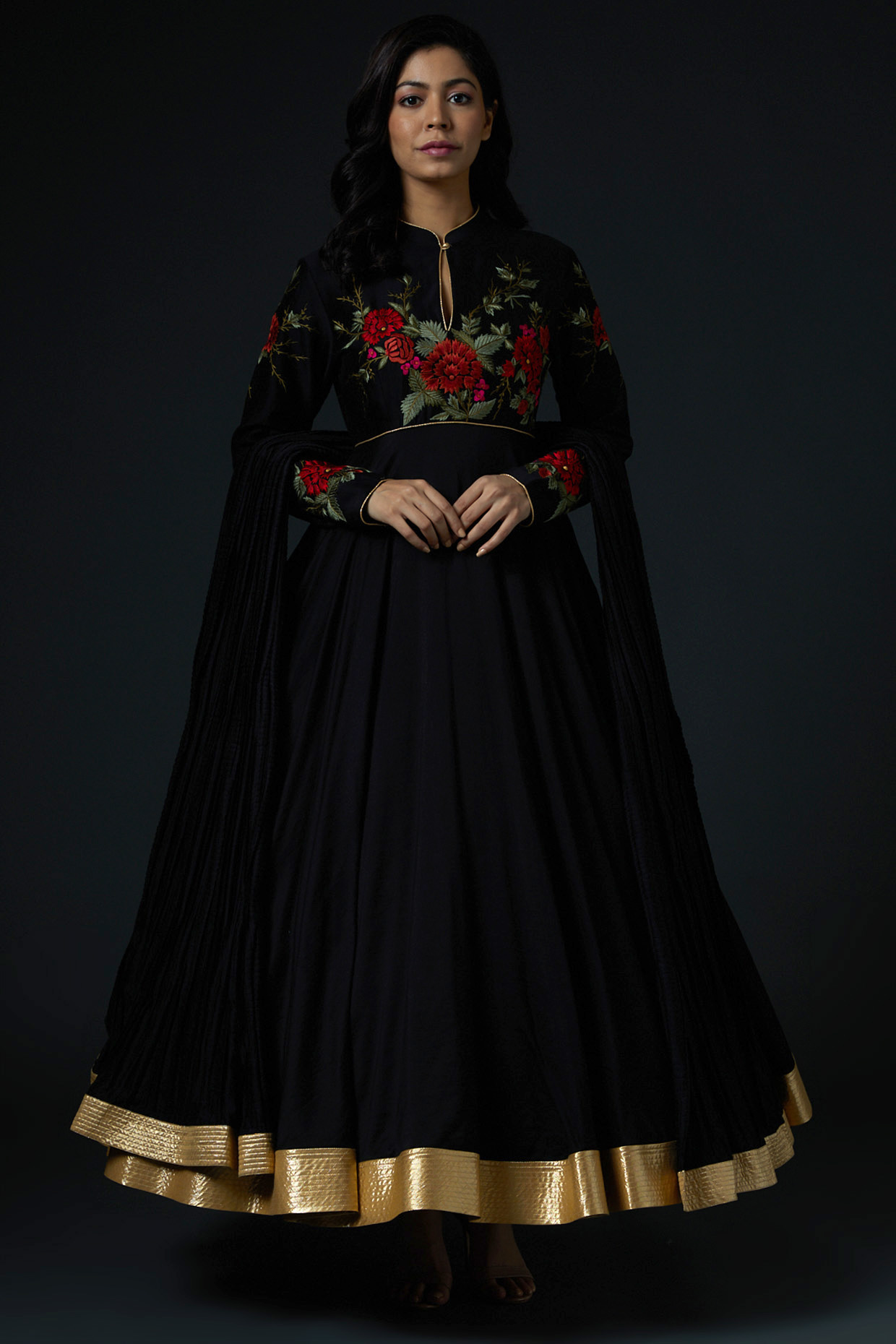 Maroon Embroidered Wedding Anarkali Set by Rohit Bal at Pernia's Pop Up Shop