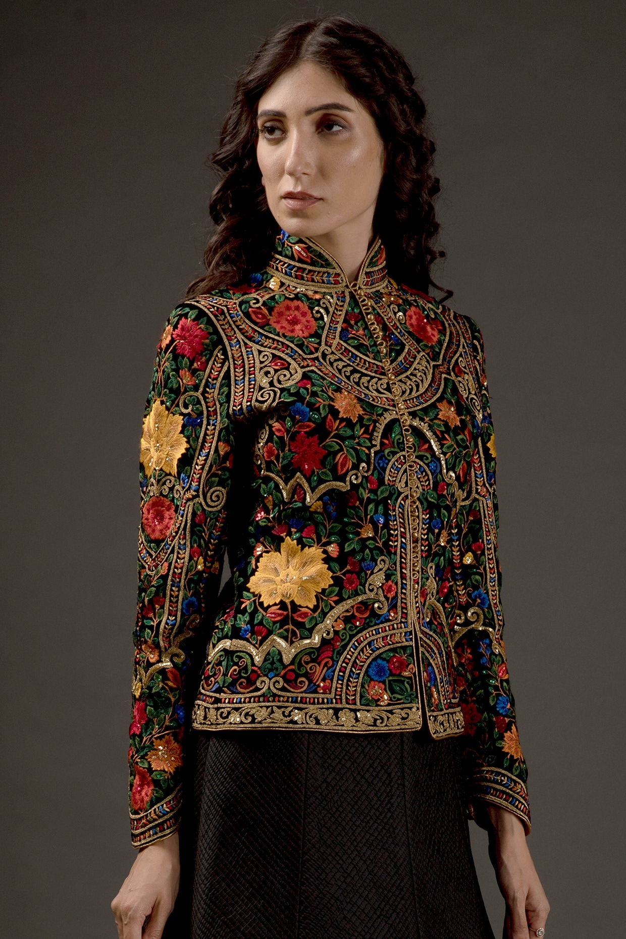 ジャケット・アウター todayful Embroidery Velour Jacket 36 todayful Embroidery Velour Jacket36 Black Velvet Embroidered