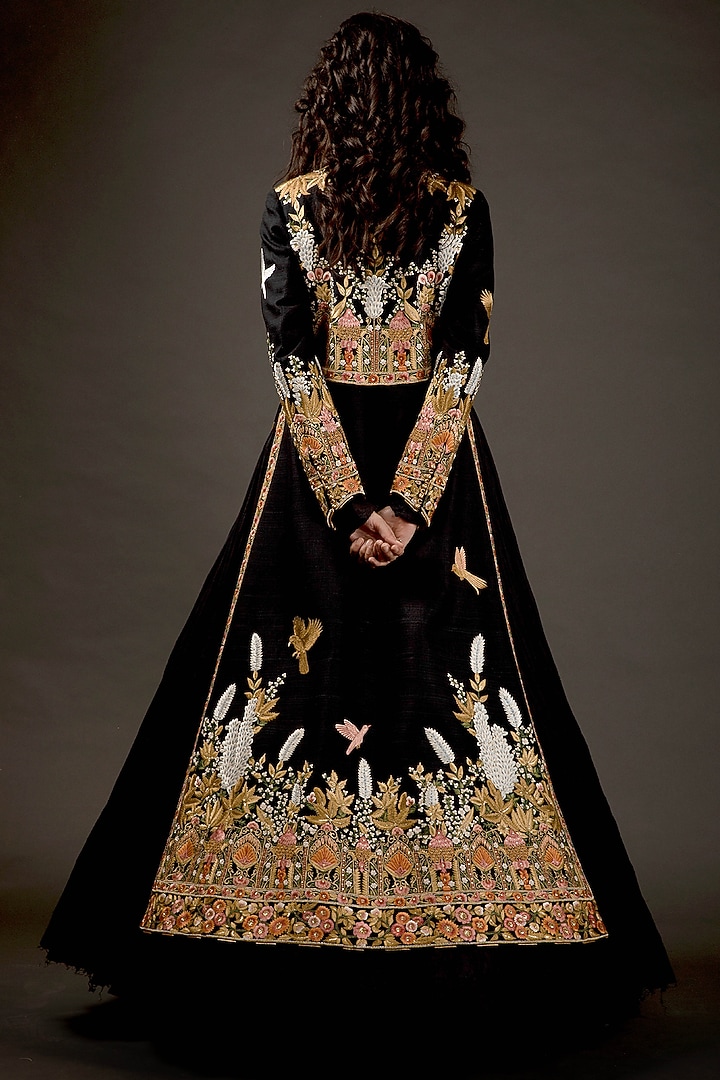 Black Hand Embroidered Jacket by Rohit Bal at Pernia's Pop Up Shop