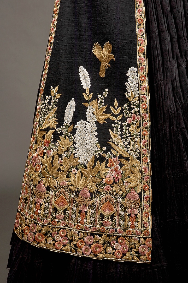 Black Hand Embroidered Jacket by Rohit Bal at Pernia's Pop Up Shop