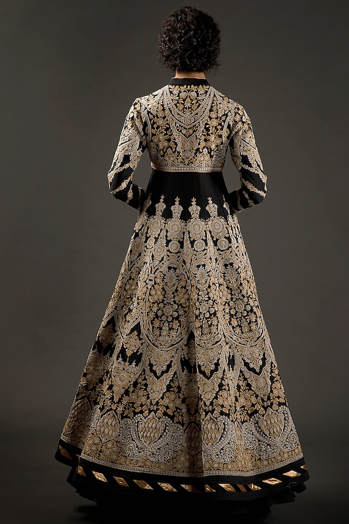 Black Hand Embroidered Bridal Anarkali Set by Rohit Bal at Pernia's Pop Up Shop