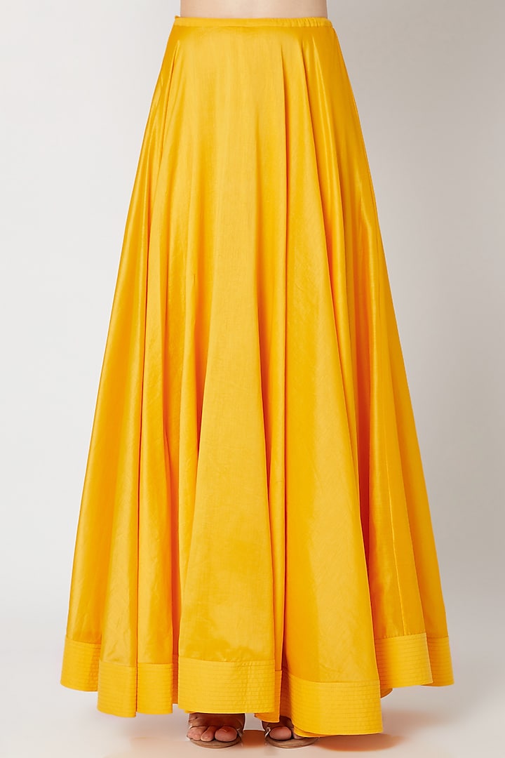 Yellow Foil Printed Kurta With Skirt by Rohit Bal at Pernia's Pop Up Shop