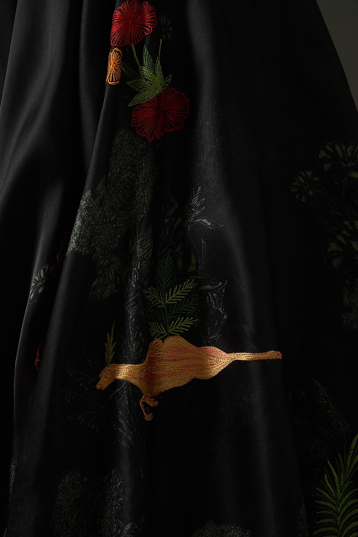 Black Digital Printed Wedding Lehenga Set by Rohit Bal at Pernia's Pop Up Shop