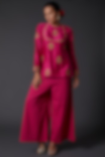 Fuchsia Embroidered Tunic by Balance by Rohit Bal