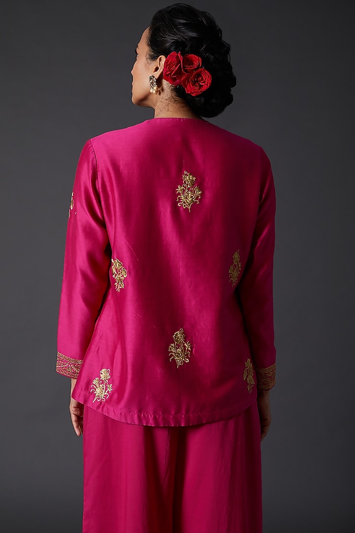 Fuchsia Embroidered Tunic by Balance by Rohit Bal at Pernia's Pop Up Shop