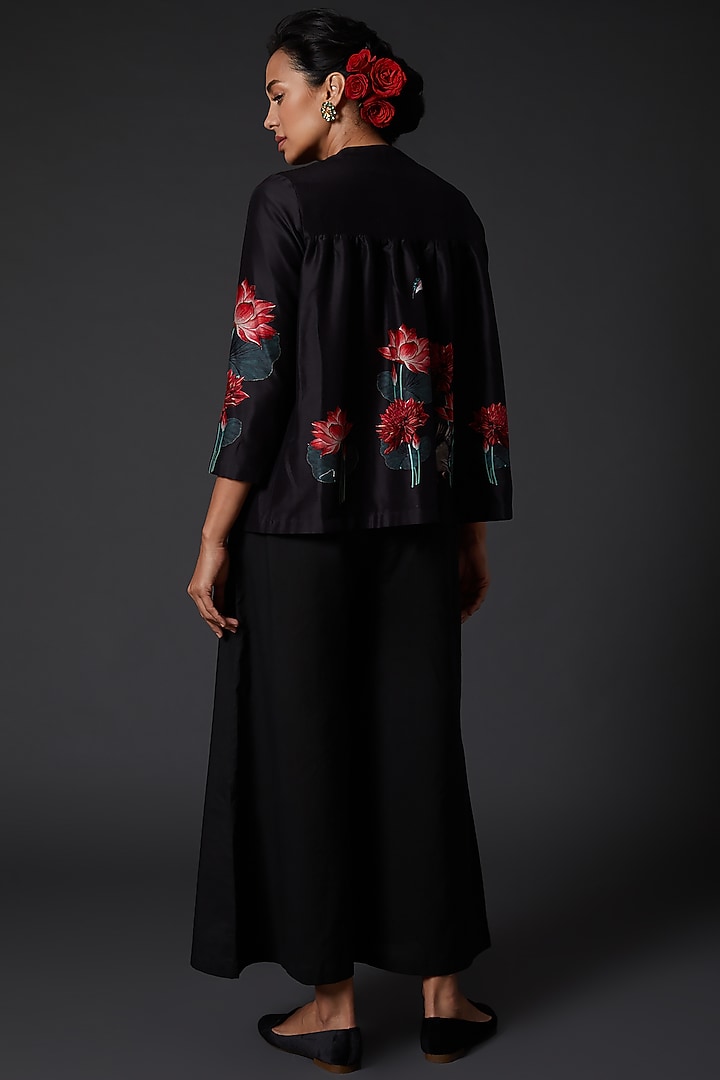 Black Digital Printed Tunic by Balance by Rohit Bal at Pernia's Pop Up Shop