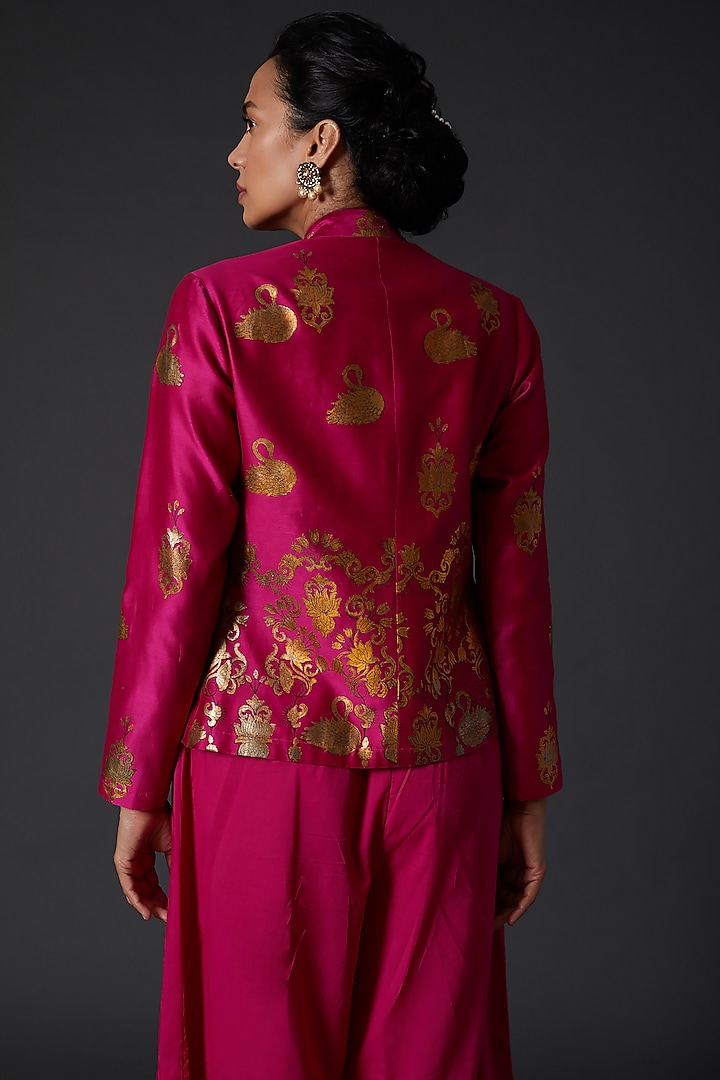 Fuchsia Block Printed Tunic by Balance by Rohit Bal at Pernia's Pop Up Shop