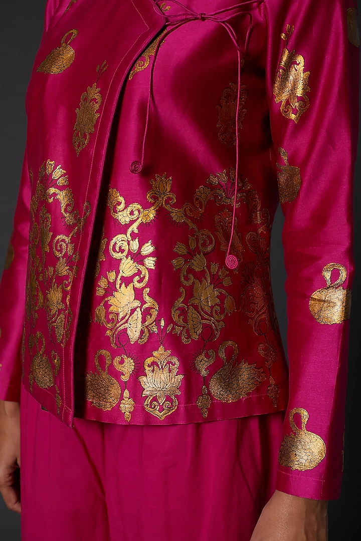 Fuchsia Block Printed Tunic by Balance by Rohit Bal at Pernia's Pop Up Shop