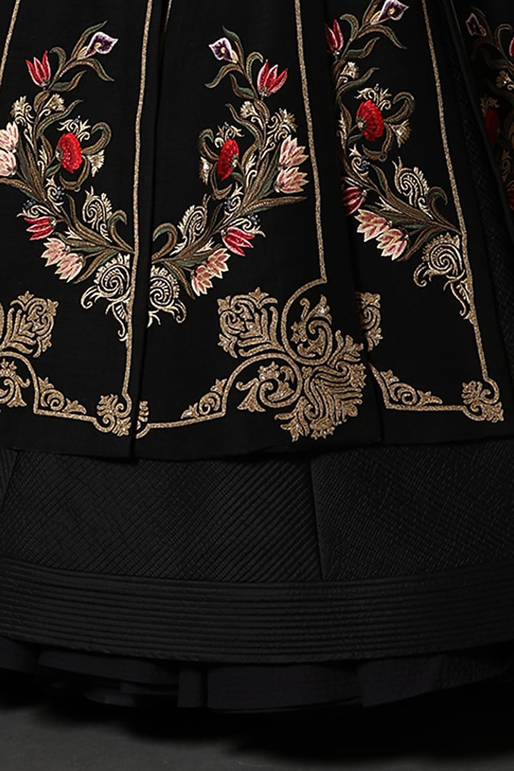 Black Machine Embroidered Jacket by Rohit Bal at Pernia's Pop Up Shop