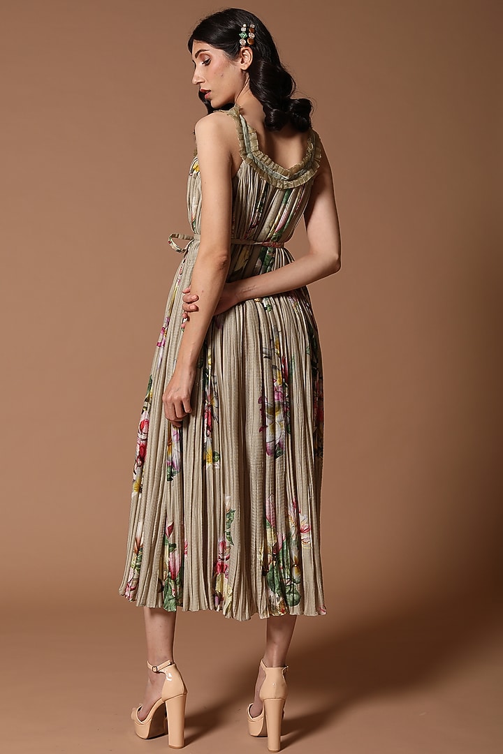 Pewter Digital Printed Vacation Dress by Rohit Bal at Pernia's Pop Up Shop
