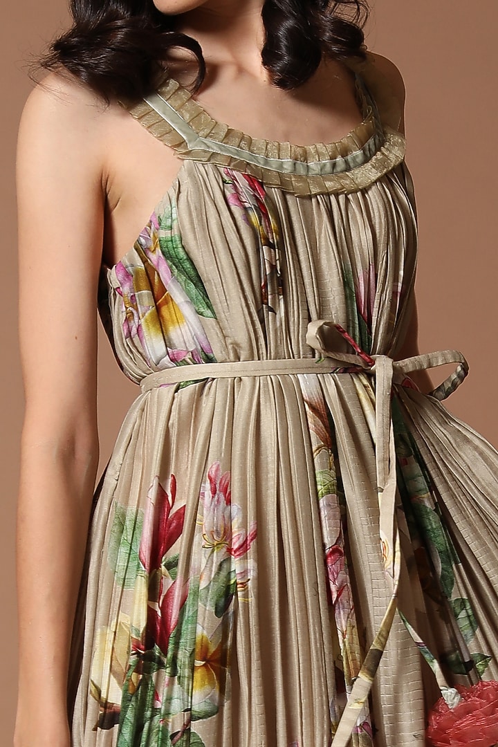 Pewter Digital Printed Vacation Dress by Rohit Bal at Pernia's Pop Up Shop