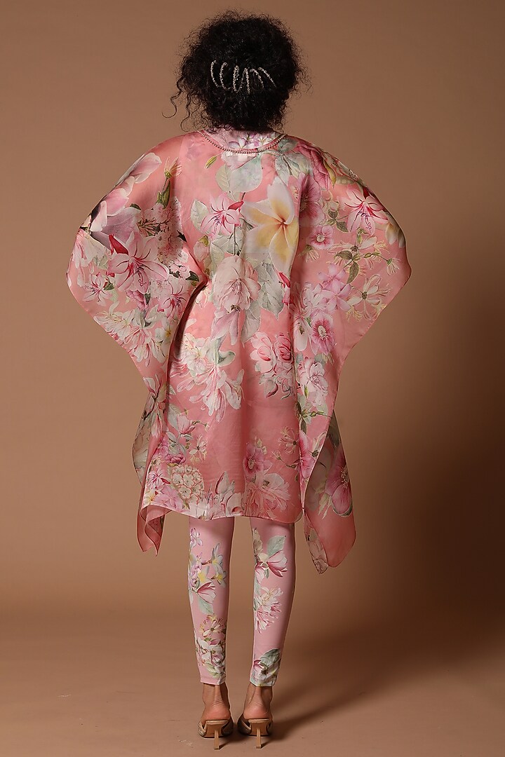 Rose Pink Printed Kaftan Set by Rohit Bal at Pernia's Pop Up Shop