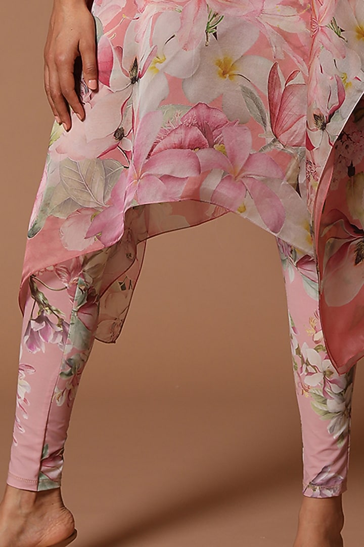 Rose Pink Printed Kaftan Set by Rohit Bal at Pernia's Pop Up Shop