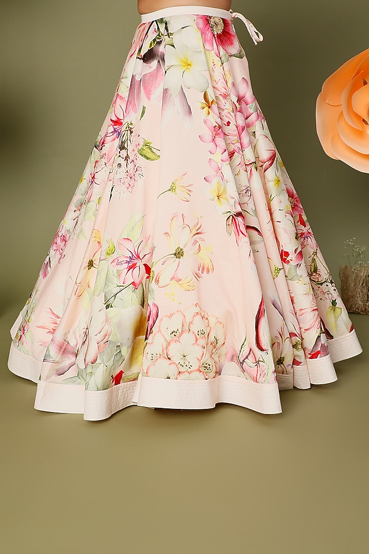 Pink Printed Lehenga Set For Girls by BAL BACHCHE by ROHIT BAL at Pernia's Pop Up Shop
