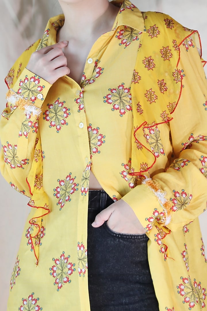 Yellow Printed Shirt by Rebecca Dewan at Pernia's Pop Up Shop