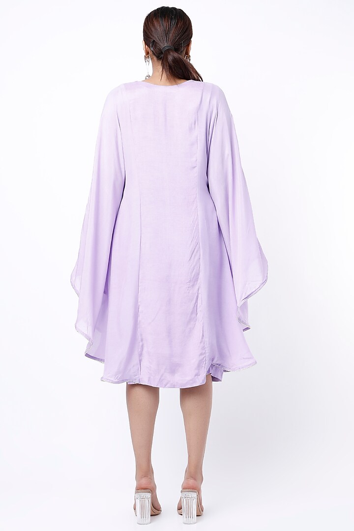 Lilac Embroidered Kaftan Dress by Rebecca Dewan at Pernia's Pop Up Shop