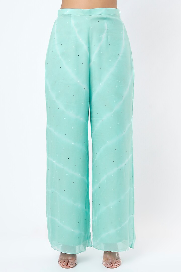 Ice Blue Embroidered Kurta Set by Rebecca Dewan at Pernia's Pop Up Shop