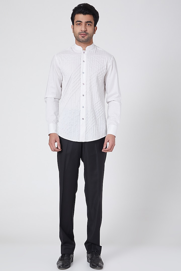 Black Groom Bandhgala Suit With Pants by Ravi Bajaj at Pernia's Pop Up Shop