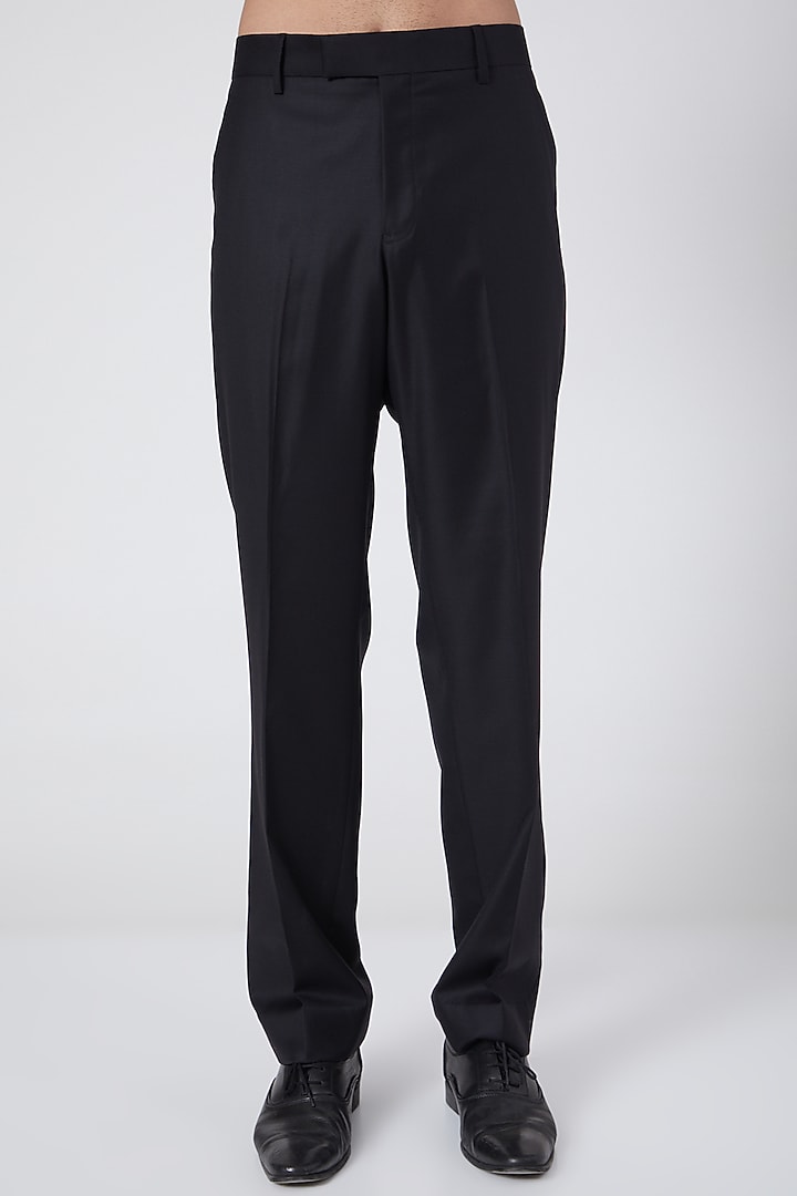 Black Groom Bandhgala Suit With Pants by Ravi Bajaj at Pernia's Pop Up Shop