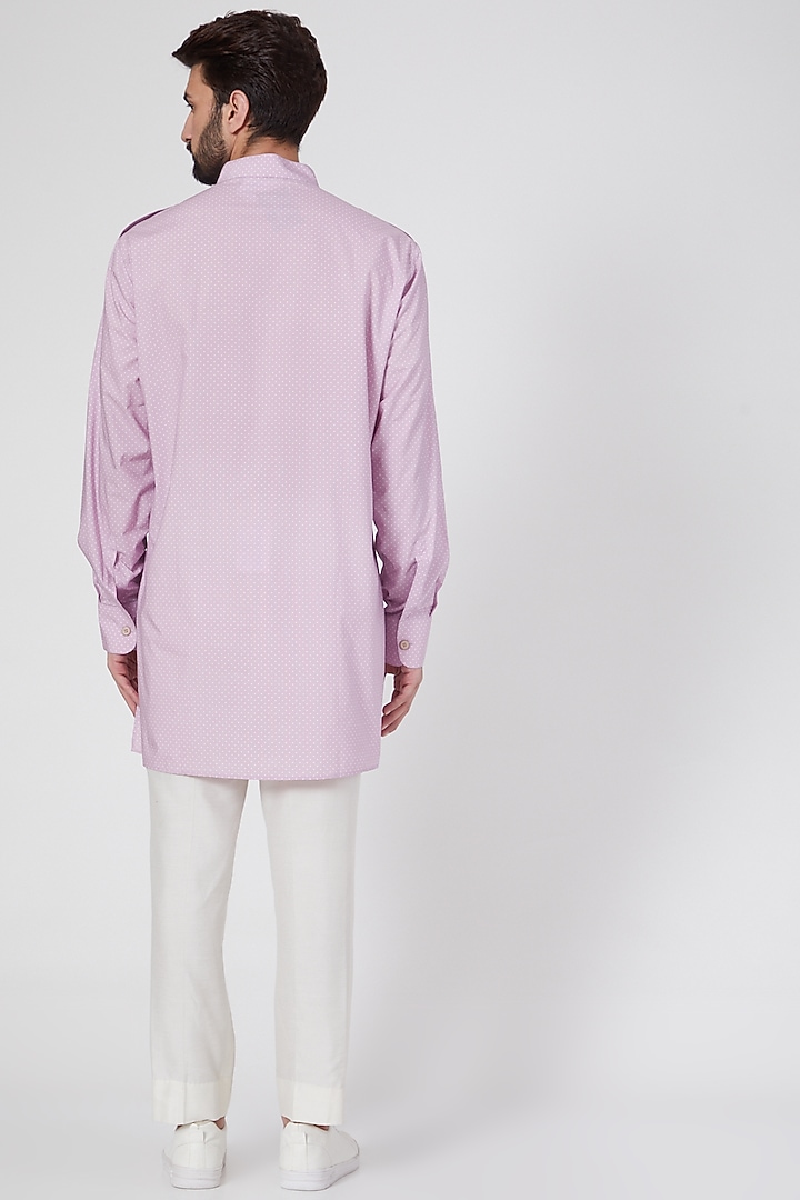 Pink Polka Printed Kurta by Ravi Bajaj at Pernia's Pop Up Shop