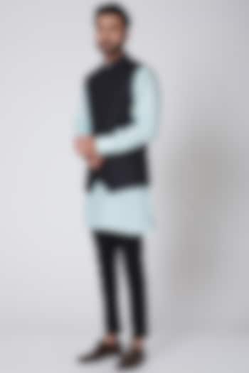 Black Embroidered Gilet by Ravi Bajaj at Pernia's Pop Up Shop