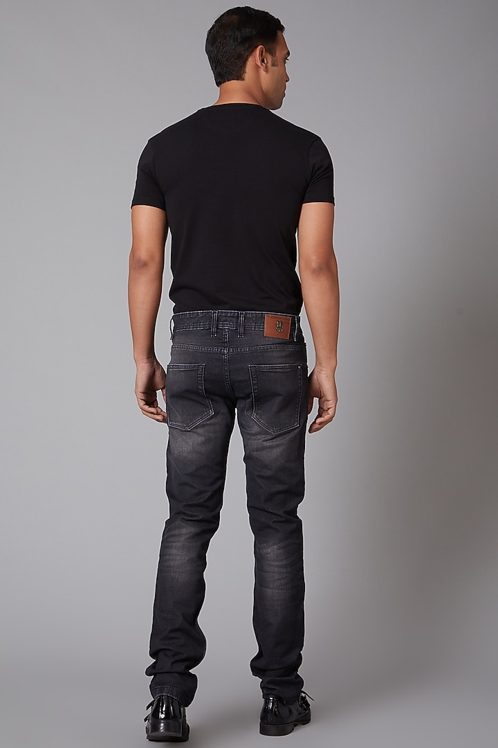 Grey Monkey Embroidered Jeans by Rohit Bal Men at Pernia's Pop Up Shop