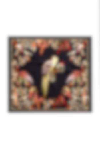 Black Printed Pocket Square & Tie (Set of 2) by Rohit Bal Men at Pernia's Pop Up Shop