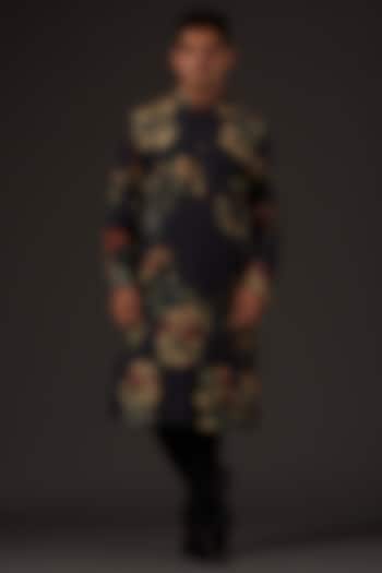 Black Digital Printed Kurta Set by Balance by Rohit Bal Men at Pernia's Pop Up Shop