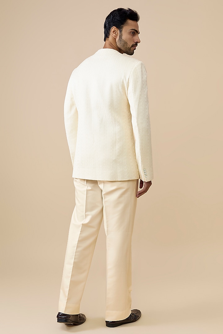 Ivory Matka Silk Groom Bandhgala by Rohit Bal Men at Pernia's Pop Up Shop