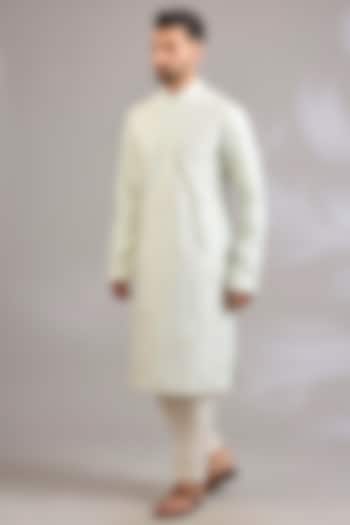 Sage Green Chanderi Kurta Set by Rohit Bal Men at Pernia's Pop Up Shop