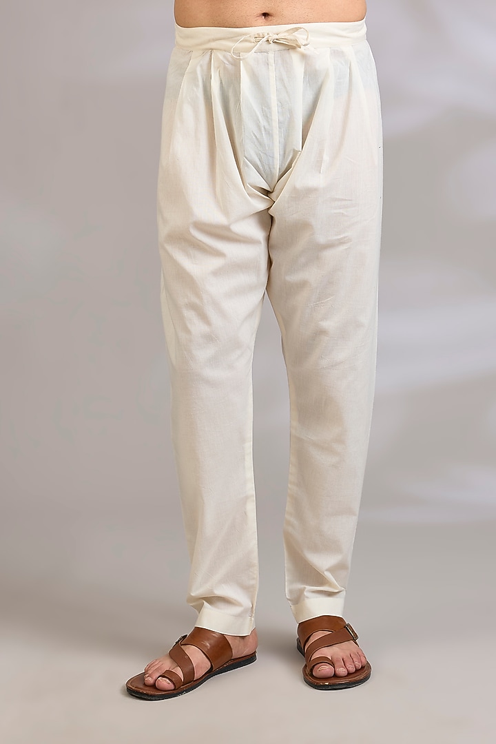 Lemon Yellow Chanderi Kurta Set by Rohit Bal Men at Pernia's Pop Up Shop