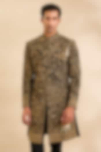Black Velvet Groom Sherwani by Rohit Bal Men at Pernia's Pop Up Shop