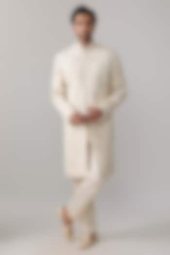 Ivory Silk Groom Sherwani by Rohit Bal Men at Pernia's Pop Up Shop